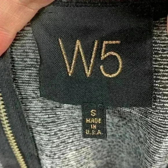 W5 sweater sz S black white grid check 3/4 sleeve - Picture 7 of 8